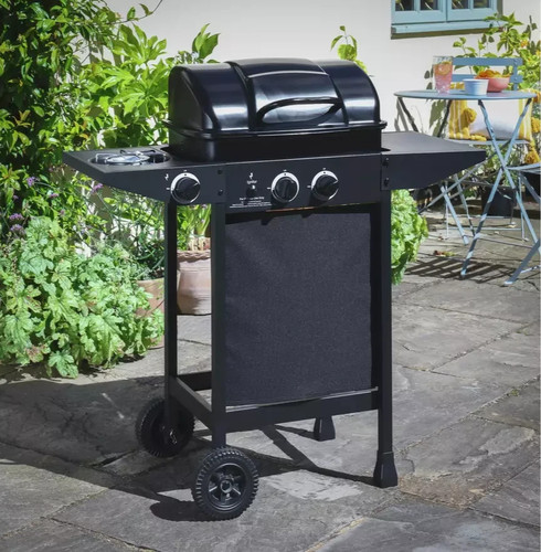 Home burner with side - with,