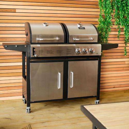 Dual fuel burner bbq - bbq,