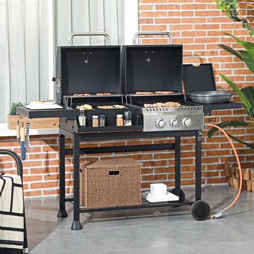 Dual fuel bbq - dual, grill,