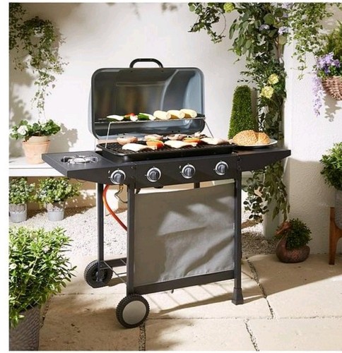 Burner gas bbq with - bbq, side
