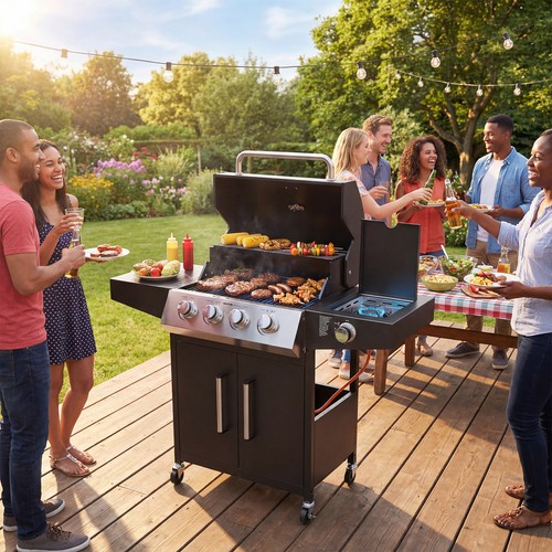 Gas barbecue grill burner - barbecue,