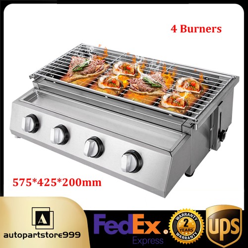 Gas bbq grill - stainless, steel