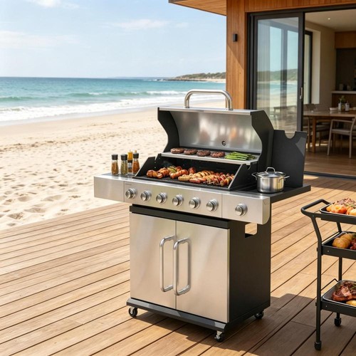 Outdoor gas grill - gas, burners