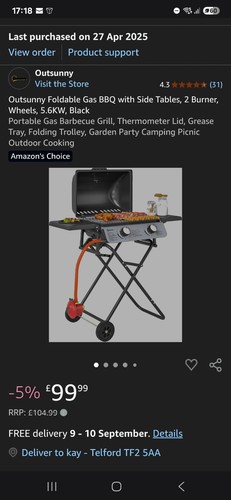 Outsunny foldable gas bbq - , in