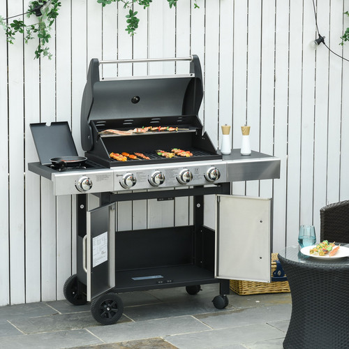 Deluxe gas barbecue grill - barbecue,